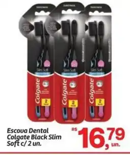 Fort Atacadista Escova Dental Colgate Black Slim Soft c/ 2 un. oferta