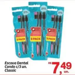 Fort Atacadista Escova Dental Condo c/3 un. Classic oferta