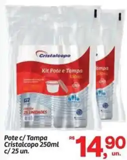 Fort Atacadista Pote c/Tampa Cristalcopo c/25 un. oferta