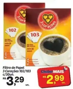 Fort Atacadista Filtro de Papel 3 Corações 102/103 c/30un. oferta