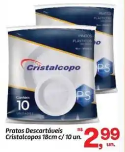Fort Atacadista Pratos Descartáveis Cristalcopos 18cm c/ 10 un. oferta