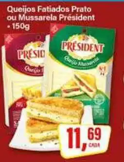 Rede Supermarket Queijos Fatiados Prato ou Mussarela Président oferta