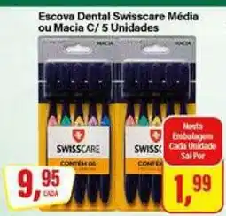 Rede Supermarket Escova Dental Swisscare Média ou Macia C/ 5 Unidades oferta