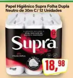 Rede Supermarket Papel Higiênico Supra Folha Dupla Neutro de 30m C/ 12 Unidades oferta
