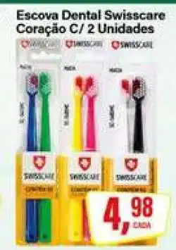 Rede Supermarket Escova Dental Swisscare Coração C/ 2 Unidades oferta
