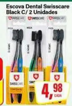 Rede Supermarket Escova Dental Swisscare Black C/ 2 Unidades oferta