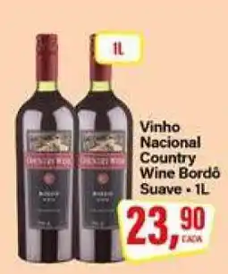 Rede Supermarket Vinho Nacional Country Wine Bordô Suave oferta