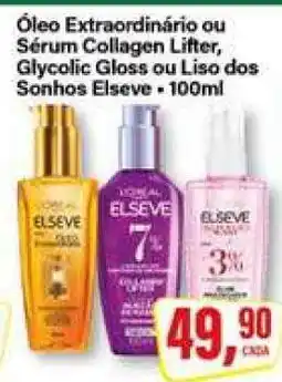 Rede Supermarket Óleo Extraordinário ou Sérum Collagen Lifter, Glycolic Gloss ou Liso dos Sonhos Elseve oferta