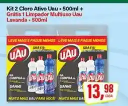 Rede Supermarket Kit 2 Cloro Ativo Uau - 500ml + Grátis 1 Limpador Multiuso Uau Lavenda - 500ml oferta
