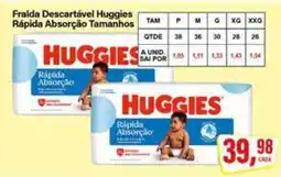 Rede Supermarket Fralda Descartável Huggies Rápida Absorção Tamanhos oferta