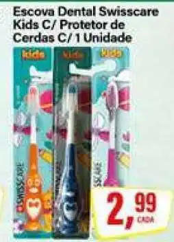 Rede Supermarket Escova Dental Swisscare Kids C/ Protetor de Cerdas C/ 1 Unidade oferta