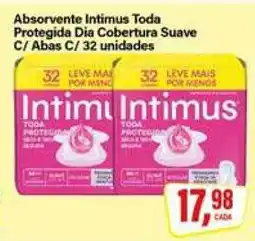 Rede Supermarket Absorvente Intimus Toda Protegida Dia Cobertura Suave C/ Abas C/ 32 unidades oferta