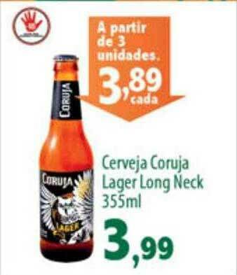 Econômico Atacadão Cerveja Coruja Lager Long Neck oferta