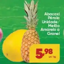 Lopes Supermercados Abacaxi Pérola Unidade/ Melão Amarelo a Granel oferta