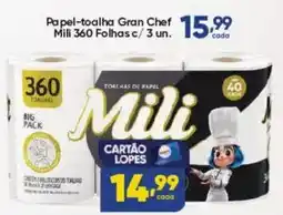 Lopes Supermercados Papel-toalha Gran Chef Mili 360 Folhas c/3 un. oferta
