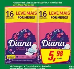 Rede Supermarket Absorvente Diana Active Suave C/ 16 Unidades oferta