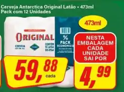 Rede Supermarket Cerveja Antarctica Original Latão - 473ml Pack com 12 Unidades oferta