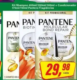 Rede Supermarket Kit Shampoo 400ml/350ml/300ml + Condicionador 175ml/150ml Pantene Fragrâncias oferta