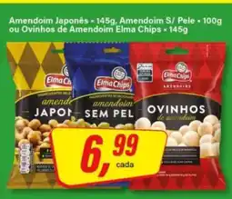 Rede Supermarket Amendoim Japonês, Amendoim S/ Pele ou Ovinhos de Amendoim Elma Chips oferta