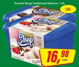 Rede Supermarket Sorvete Sloop Tradicional Sabores oferta