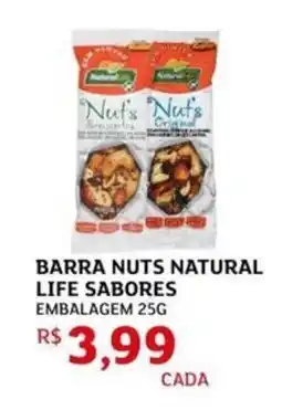 Assaí Atacadista Barra nuts natural life sabores embalagem oferta