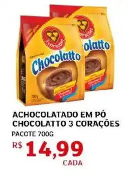 Assaí Atacadista Achocolatado em pó chocolatto 3 corações oferta