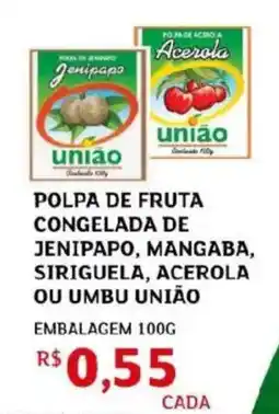 Assaí Atacadista Polpa de fruta congelada de jenipapo, mangaba, siriguela, acerola ou umbu união embalagem oferta