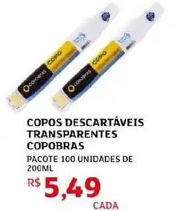 Assaí Atacadista Copos descartáveis transparentes copobras oferta