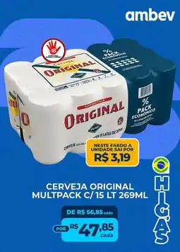 Higa's Supermercado Cerveja original multpack oferta
