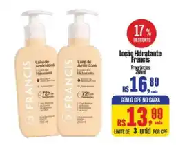 Supermercados Mateus Loção Hidratante Francis oferta
