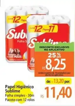 Atacadão Papel Higiênico Sublime oferta