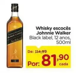 Carrefour Whisky escocês Johnnie Walker Black label, 12 anos, oferta