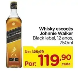 Carrefour Whisky escocês Johnnie Walker Black label, 12 anos, oferta