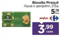 Carrefour Biscoito Piraquê Água e gergelim, oferta