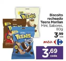 Carrefour Biscoito recheado Teens Marilan Míni, Sabores, oferta
