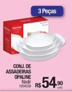 Milium Conj. de assadeiras opaline Nadir oferta