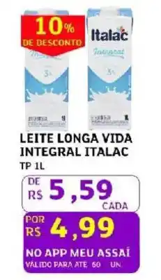 Assaí Atacadista Leite longa vida integral italac tp oferta