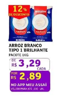 Assaí Atacadista Arroz branco tipo 1 brilhante pacote oferta