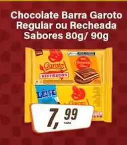 Rede Supermarket Chocolate Barra Garoto Regular ou Recheada Sabores 80g/90g oferta