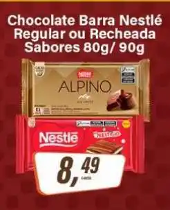 Rede Supermarket Chocolate Barra Nestlé Regular ou Recheada Sabores 80g/90g oferta