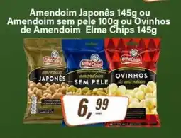 Rede Supermarket Amendoim Japonês 145g ou Amendoim sem pele 100g ou Ovinhos de Amendoim Elma Chips 145g oferta