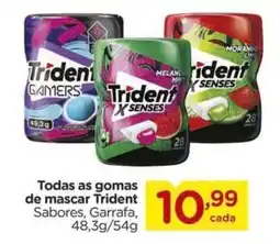 Carrefour Todas as gomas de mascar Trident Sabores, Garrafa, oferta