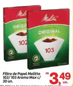 Fort Atacadista Filtro de Papel Melitta 102/103 Aroma Max c/ 30 un. oferta