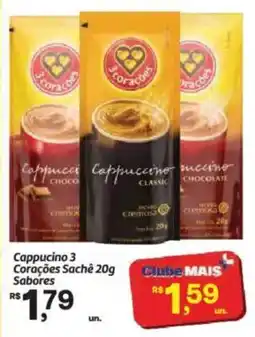 Fort Atacadista Cappucino 3 Corações Sachê Sabores oferta