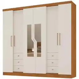 Benoit Guarda Roupa / Roupeiro Barcellona Genebra 6 Portas e 6 Gavetas Com Espelho MDP 219 x 235 x oferta