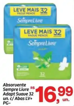 Fort Atacadista Absorvente Sempre Livre Adapt Suave 32 un. c/ Abas oferta