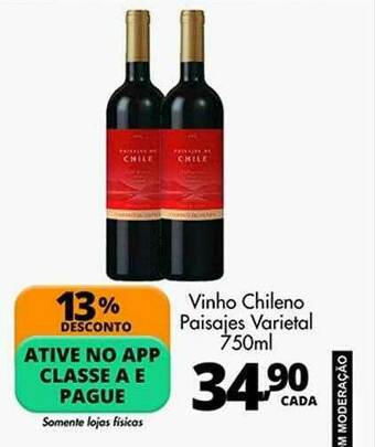 Delta Supermercados Vinho Chileno Paisajes Varietal oferta