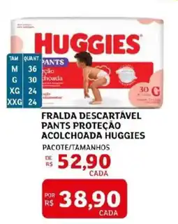 Assaí Atacadista Fralda descartável pants proteção acolchoada huggies oferta