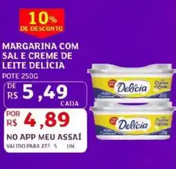 Assaí Atacadista Margarina com sal e creme de leite delícia oferta