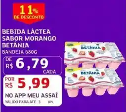 Assaí Atacadista Bebida láctea sabor morango betânia oferta